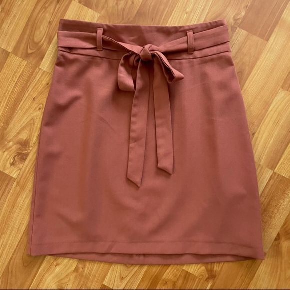 ASOS burnt orange bow tie mini pencil skirt - Picture 7 of 10
